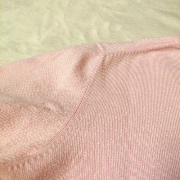 Pink M&S 3/4 sleeve v-neck sweater - Picture 4 of 4